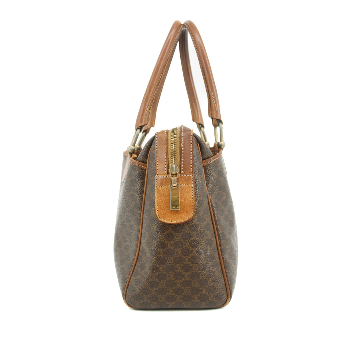Celine Brown Macadam PVC x Leather Handbag #3540
