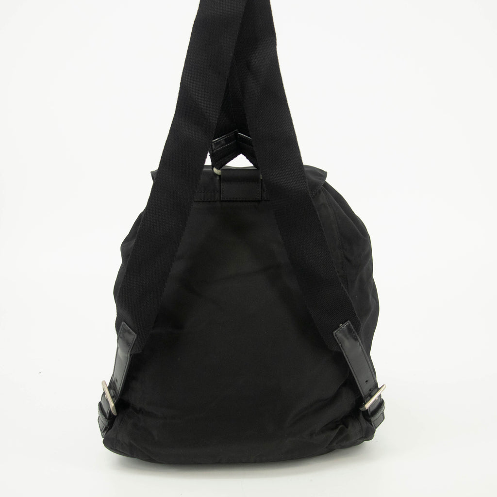 Prada Black Tessuto Nylon x Leather Backpack #4631
