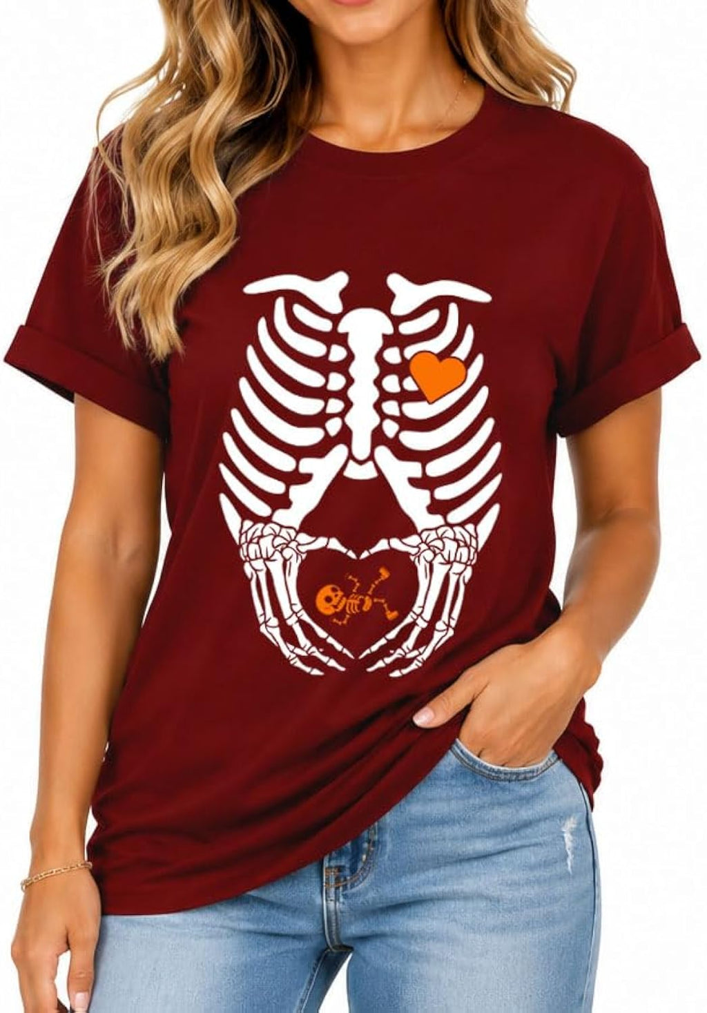Skeleton Pregnancy Halloween Shirt Funny Expecting Mom Shirts