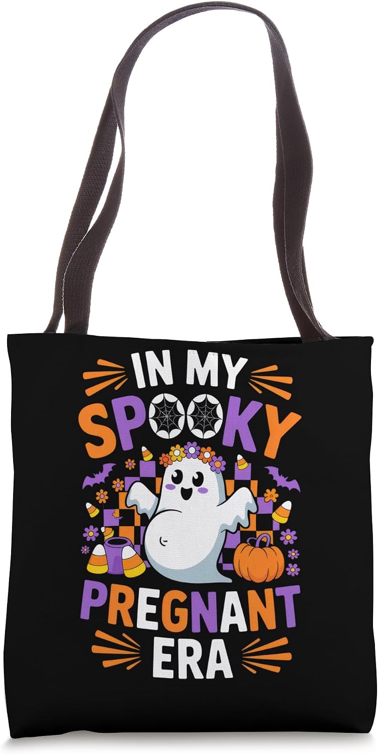 In My Spooky Pregnant Era Maternity Halloween Shirt Tote Bag