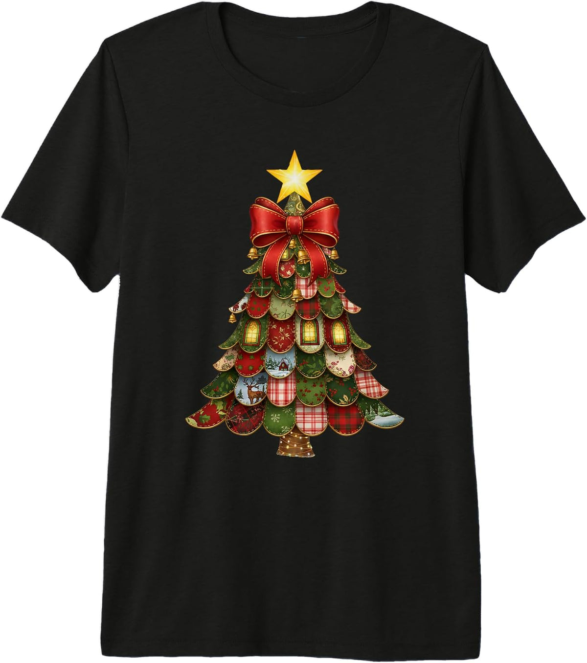 Christmas Coquette Bow Tree Xmas Bows Girl Women Holiday Premium Tri-Blend T-Shirt