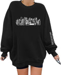 Book Sweatshirts for Women Oversized Bookish Reading Sweatshirt Teacher Long Sleeve Shirts Graphic Pullover Tops