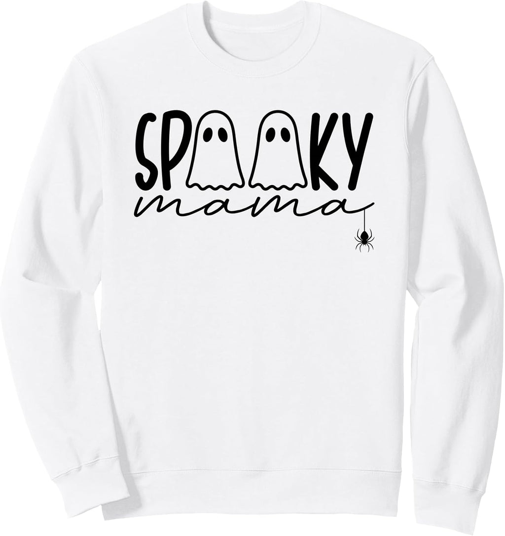 Spooky Mama - Halloween Ghost Web Mom Spider Sweatshirt