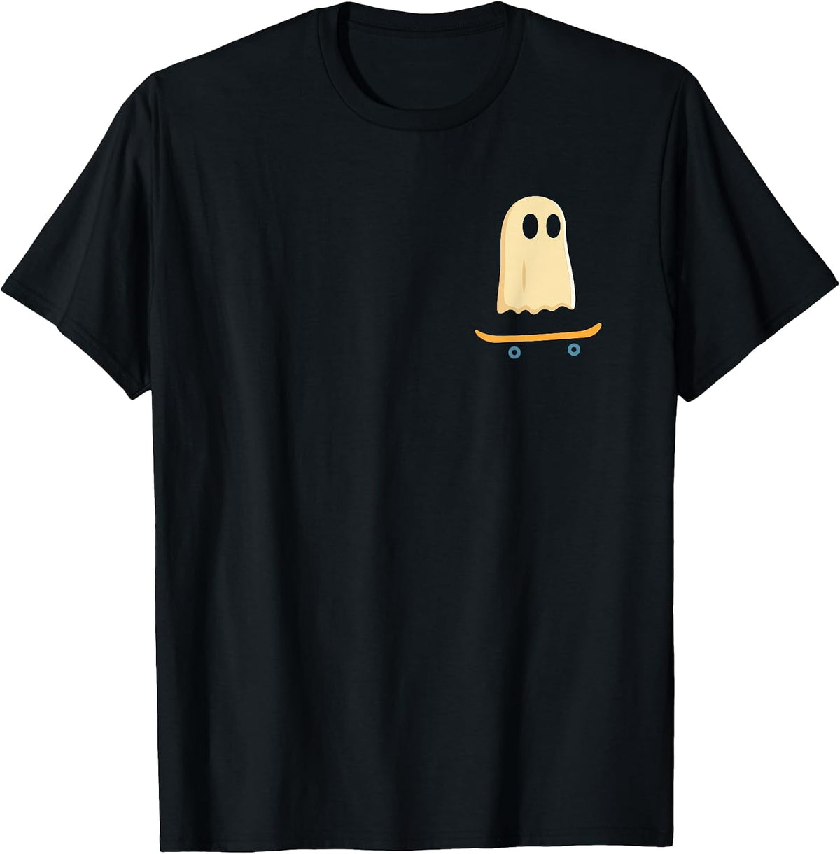 Ghost On Skateboard Boys Kids Funny Retro Halloween Costume T-Shirt