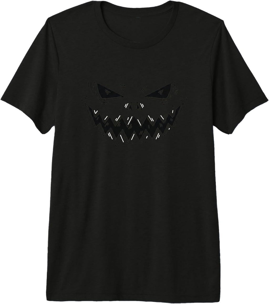Halloween Jack O Lantern Pumpkin Face Scary Grin Premium Tri-Blend T-Shirt
