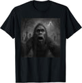 Funny Bigfoot Selfie with Ghost Scared Sasquatch Halloween T-Shirt