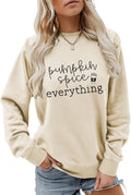 Pumpkin Spice Everything Sweatshirt Fall Coffee Sweater Cute Pumpkin Letter Graphic Shirt Halloweeen gift Tops
