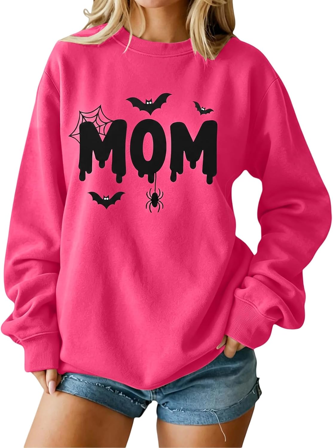 Momster Halloween Ghost Sweatshirt Spooky Season Shirt Mama Sweater Gifts