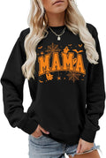 Mama Halloween Sweatshirt Spooky Mama Shirts Women Crewneck Mom Ghost Fall Pullover Tops Retro Spooky Season Sweater
