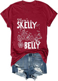 There’s A Skelly in My Belly Shirt Funny Halloween Pregnancy Annou T-Shirt