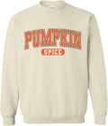 Pumpkin Spice Fall Sweatshirt – Bold Autumn Text Pullover in Orange – Cozy Seasonal Unisex Printed Crewneck