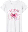 Pink Coquette Christmas Bows Y2K Clean Girly Social Club T-Shirt