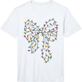 Cute Coquette Bow Christmas Lights Xmas Christmas Women Girl Performance T-Shirt