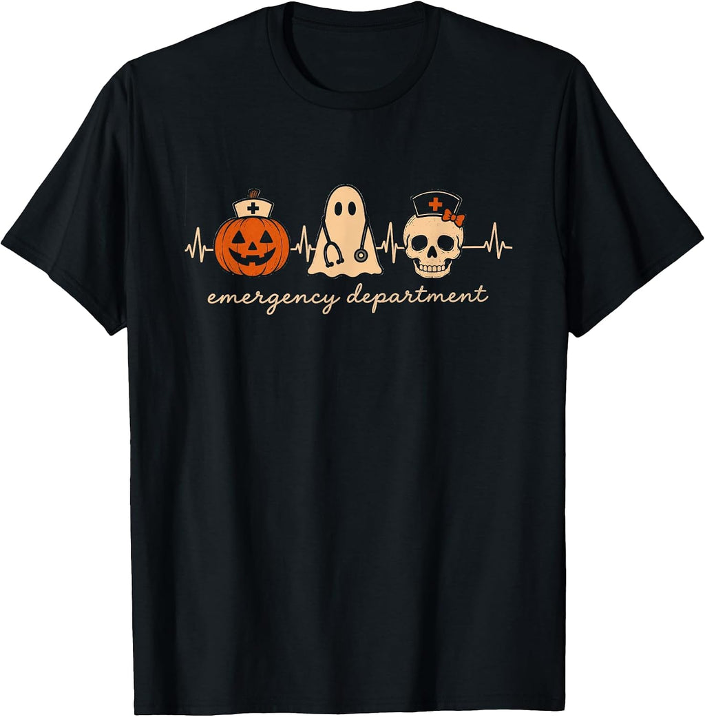ER Halloween Nurse Emergency Department Spooky Nurse T-Shirt