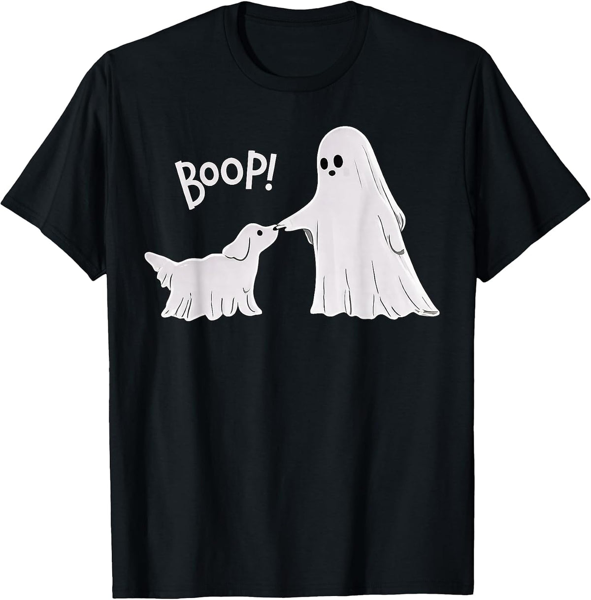 Boop Funny Dog Ghost Boop Halloween Night Dog Graphic T-Shirt