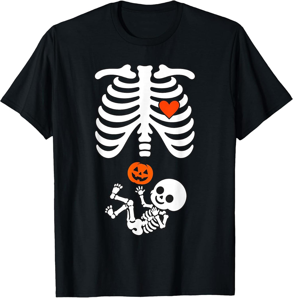 There's A Skelly in My Belly Funny Halloween Pregnancy Mom T-Shirt