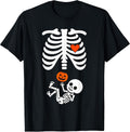There's A Skelly in My Belly Funny Halloween Pregnancy Mom T-Shirt