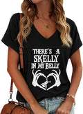 There’s Skelly in My Belly Shirt Funny Halloween Pregnancy T-Shirt