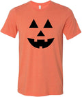 Jack O' Lantern Pumpkin Face T-Shirt Halloween Costume Fun Tee - Heather Orange w/Black