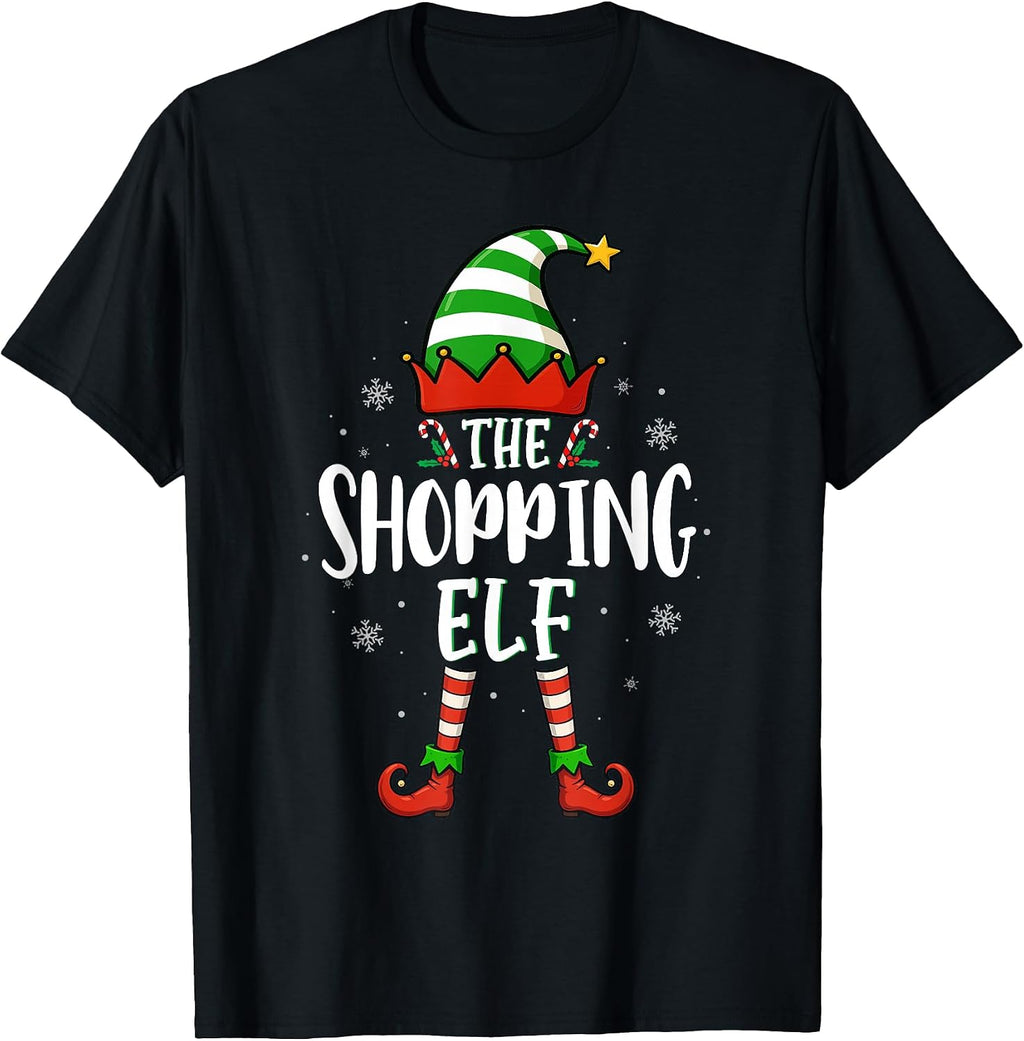 Funny Christmas The Shopping Elf Family Matching Xmas Pajama T-Shirt
