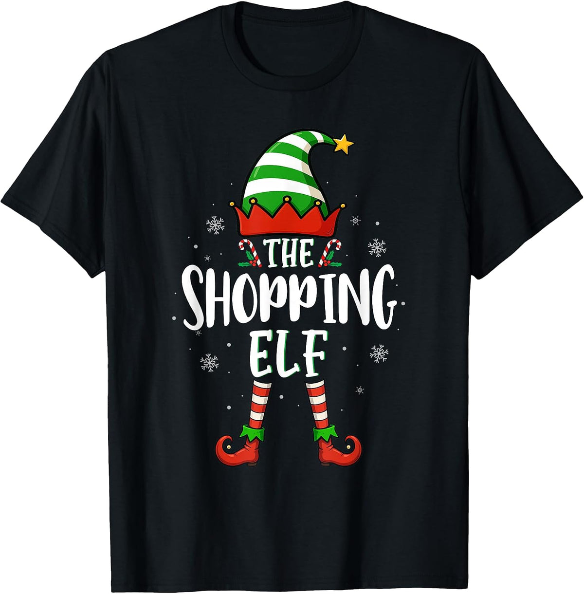Funny Christmas The Shopping Elf Family Matching Xmas Pajama T-Shirt