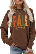 Fall Vibes Sweatshirt, Funny Get Cozy Shirt Women Retro Crewneck Autumn Season Sweater Weather Holiday Pullover Tops