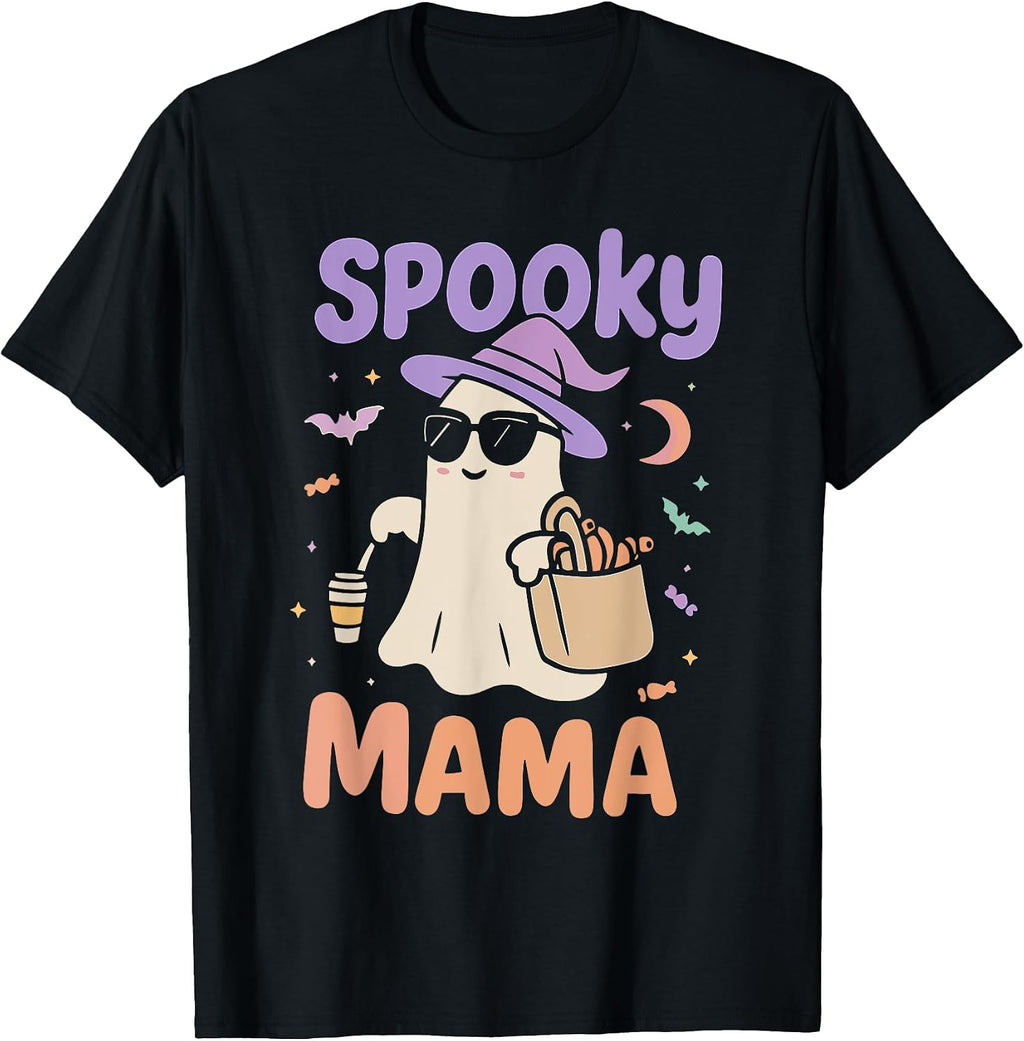 Spooky Mama Ghost Halloween Mom T-Shirt
