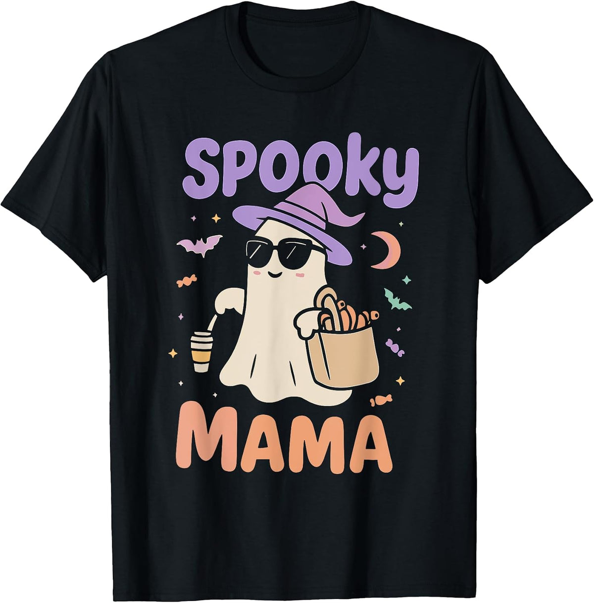 Spooky Mama Ghost Halloween Mom T-Shirt