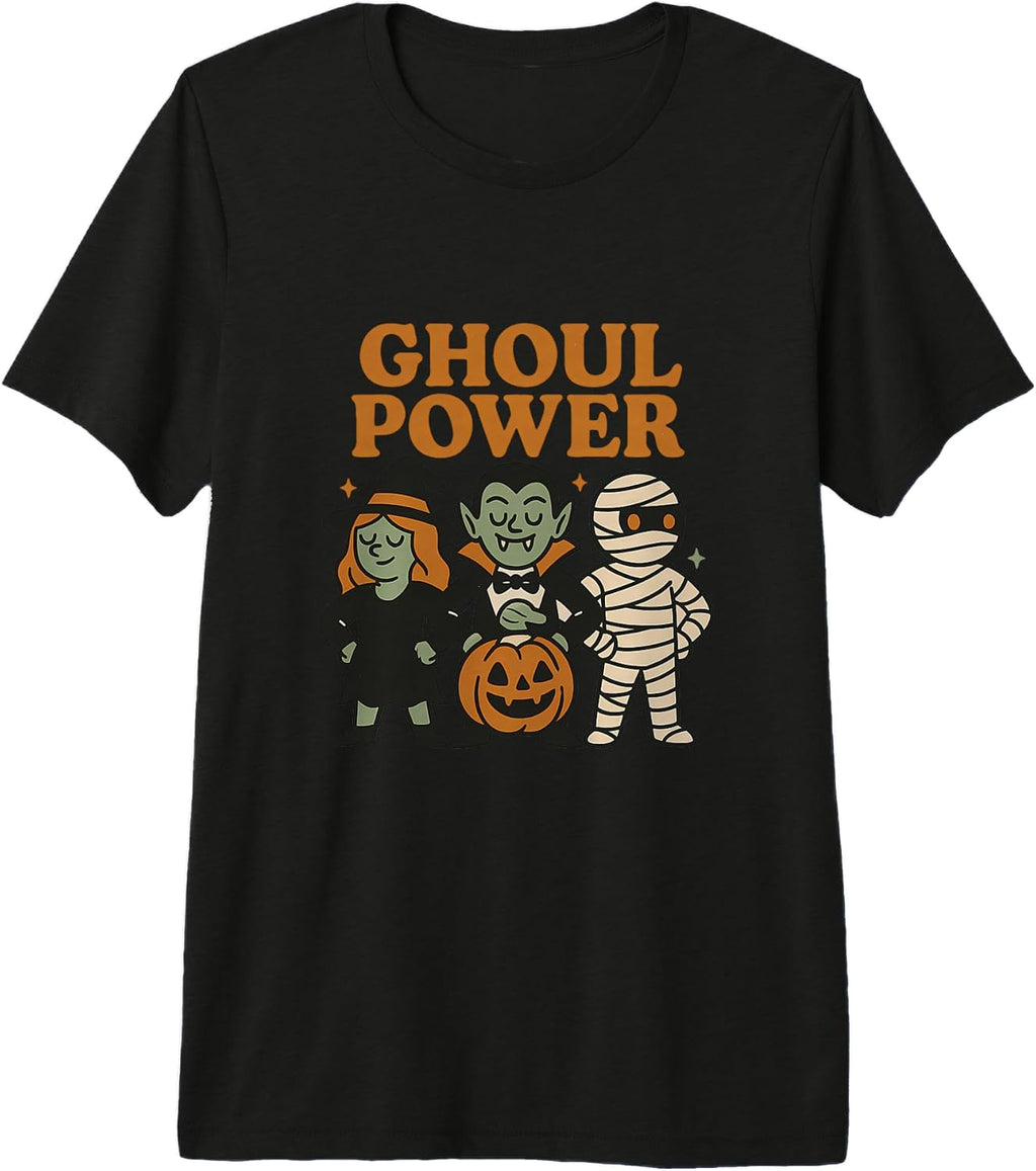 Ghoul Power Retro Halloween Squad Premium Tri-Blend T-Shirt