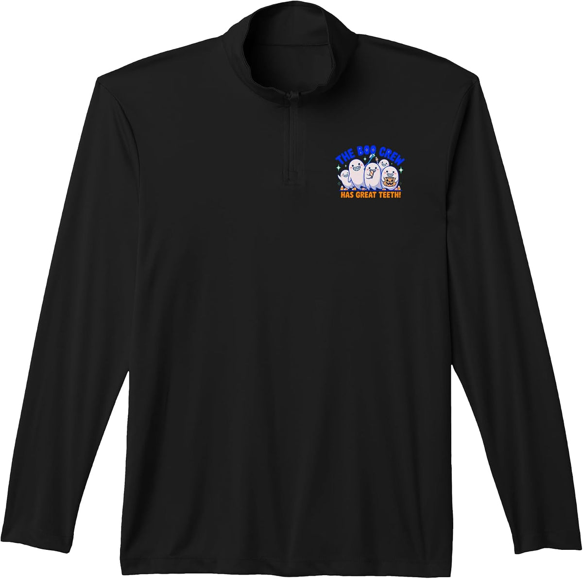 The Boo Crew Has Great Teeth Funny Halloween Dental Performance Quarter-Zip Top
