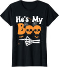 He's My Boo Skeleton Couples Matching Couple Halloween T-Shirt