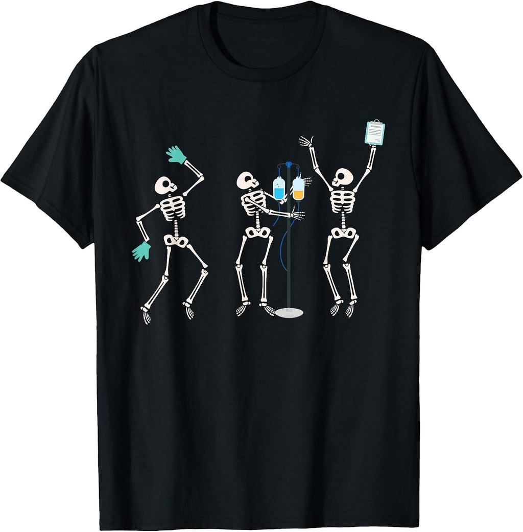 Medical Skeleton Dance Funny Healthcare Halloween Doctor Tee T-Shirt