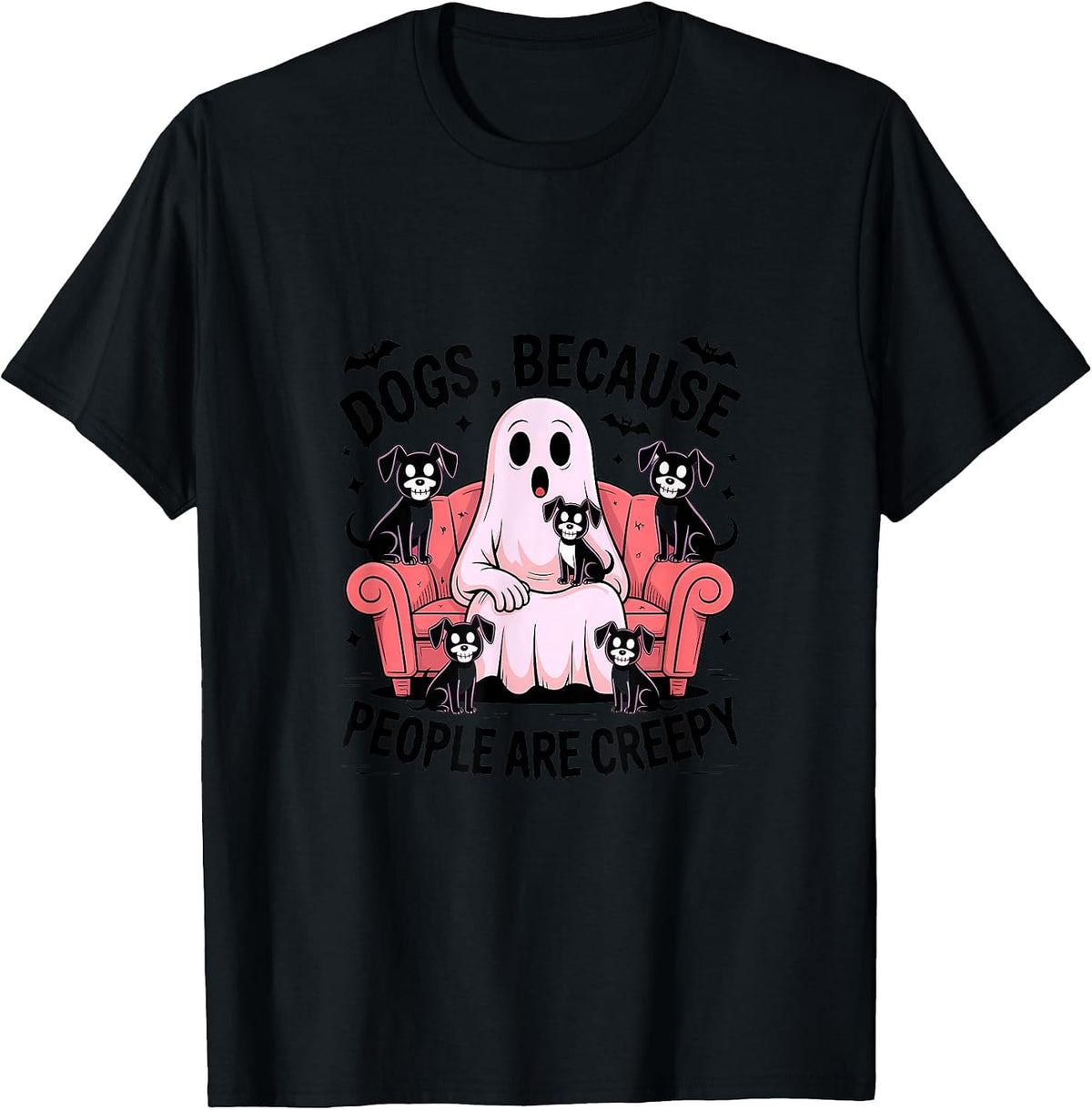 Amazing Spooky Creepy Halloween Ghost with Dogs T-Shirt