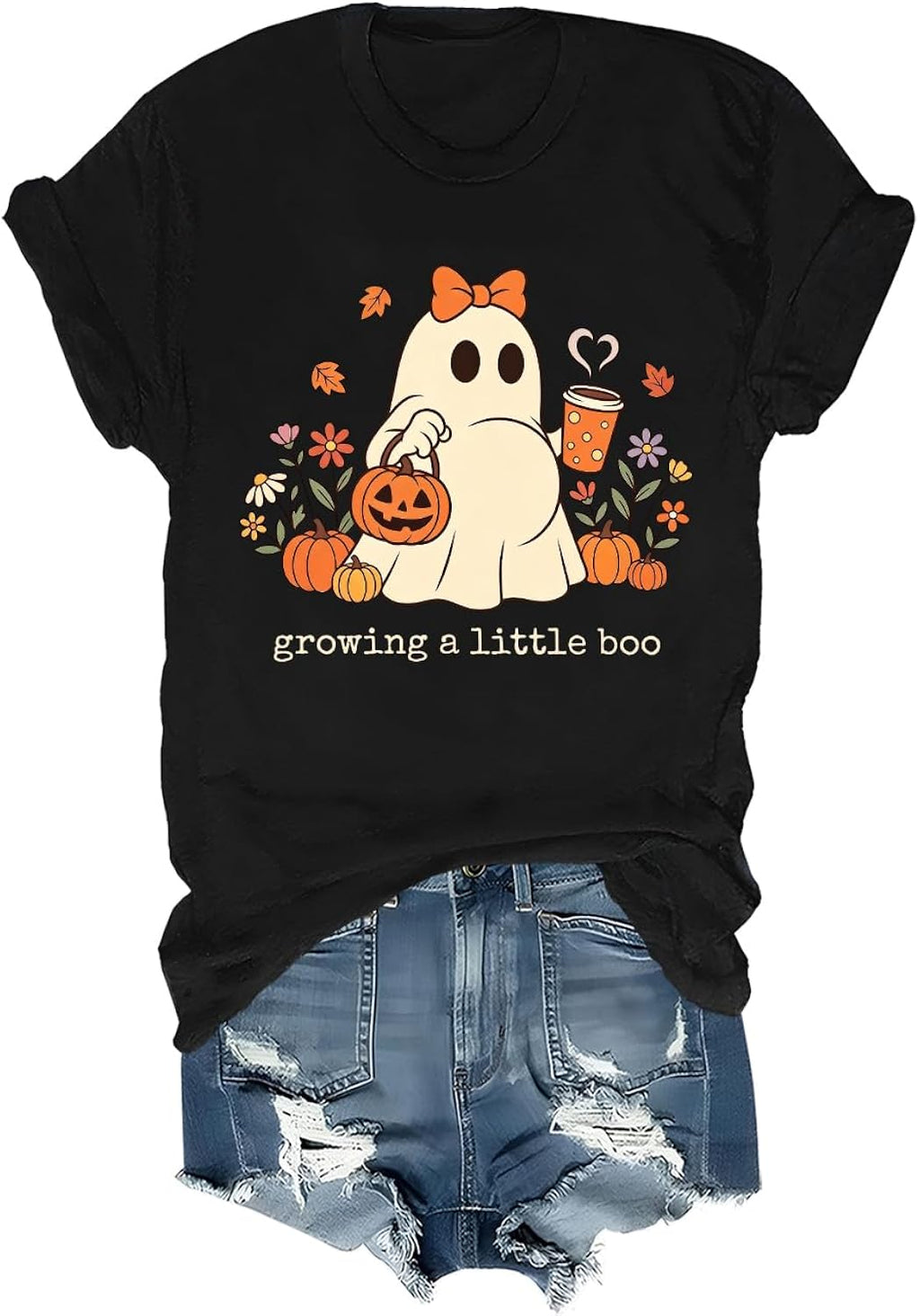 Growing A Little Boo Shirt Halloween Ghost Pregnancy Announcement Shirt