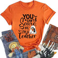 Halloween Teacher Shirts for Women Spooky Teacher Era Shirts Read More Books Top Cute Ghosts Graphic Tee