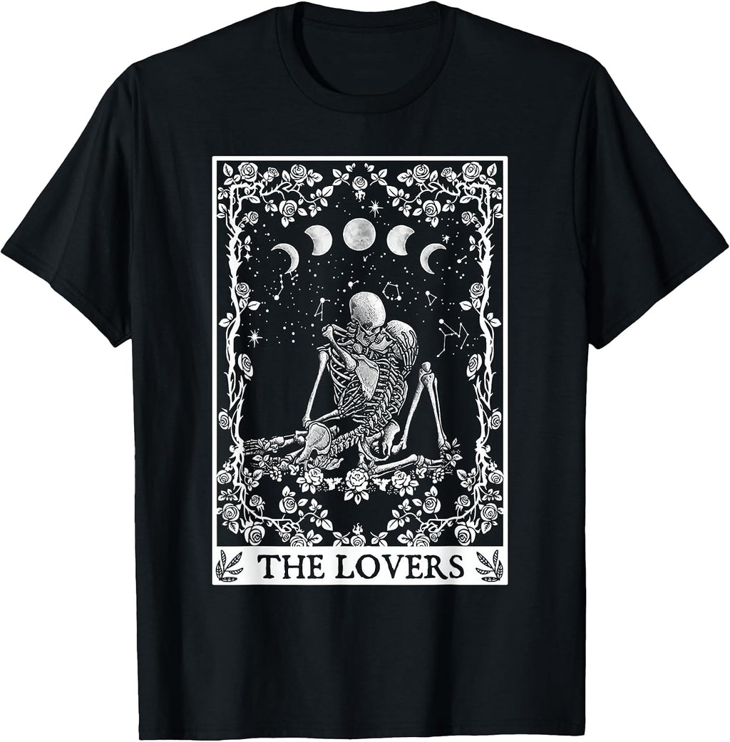 Celestial Skeleton The Lovers Tarot Card Moon