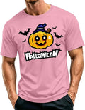 Mens T-Shirts Halloween Shirt Crew Neck Tee Pumpkin Face Graphic Fall