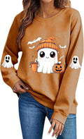 Halloween Sweatshirts For Women Cute Ghost Spooky Graphic Season Shirts Fall Long Sleeve Holiday Pullover