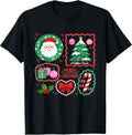 Preppy Merry Christmas Coquette Bow Santa Claus Xmas Holiday T-Shirt