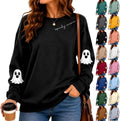 Halloween Sweatshirts for Women 2026 Fall Cute Spooky Season Graphic Crewneck Pullover Casual Long Sleeve Top