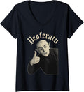 Womens Yesferatu, Funny Vampire Parody Meme Halloween V-Neck T-Shirt