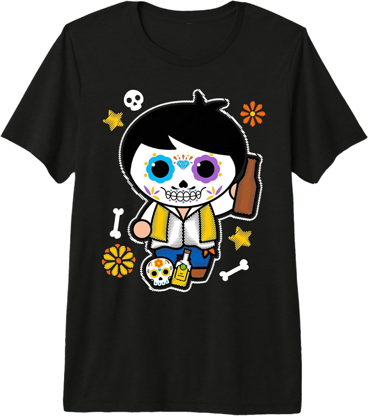 Dia De Los Muertos Mexican Day of The Dead Sugar Skull Premium Tri-blend T-Shirt