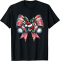 Coquette Christmas Bow Santa Claus Girls and Women T-Shirt