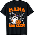 Mama of Boo Crew Groovy Ghost Matching Family Halloween T-Shirt