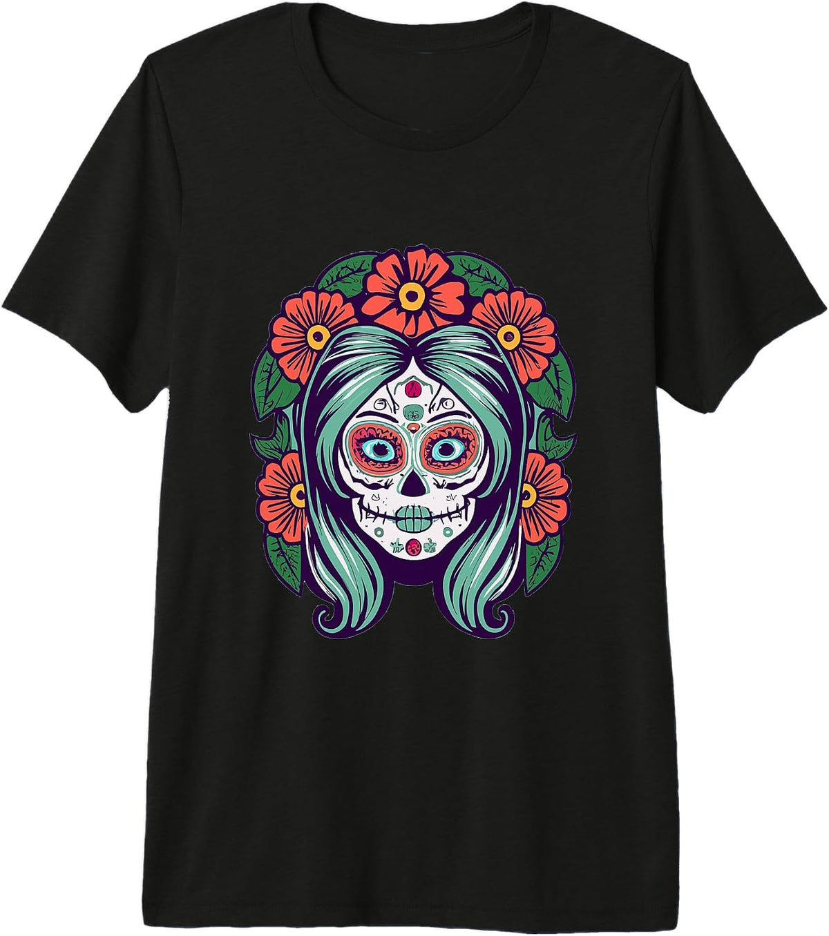 Dia De Los Muertos Floral Sugar Skull La Catrina