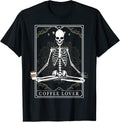 Skeleton Drinking Coffee Idea & Tarot Card Tees