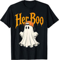 Her Boo and His Boo Funny Matching Halloween Couples T-Shirt