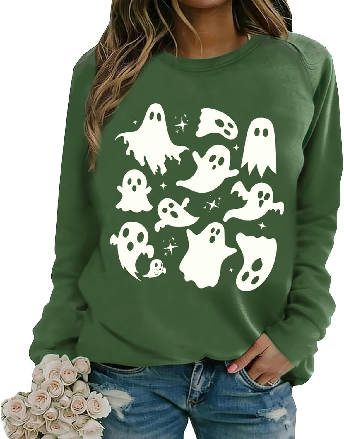 Halloween Ghost Sweatshirt Spooky Season Ghost Sweatshirt