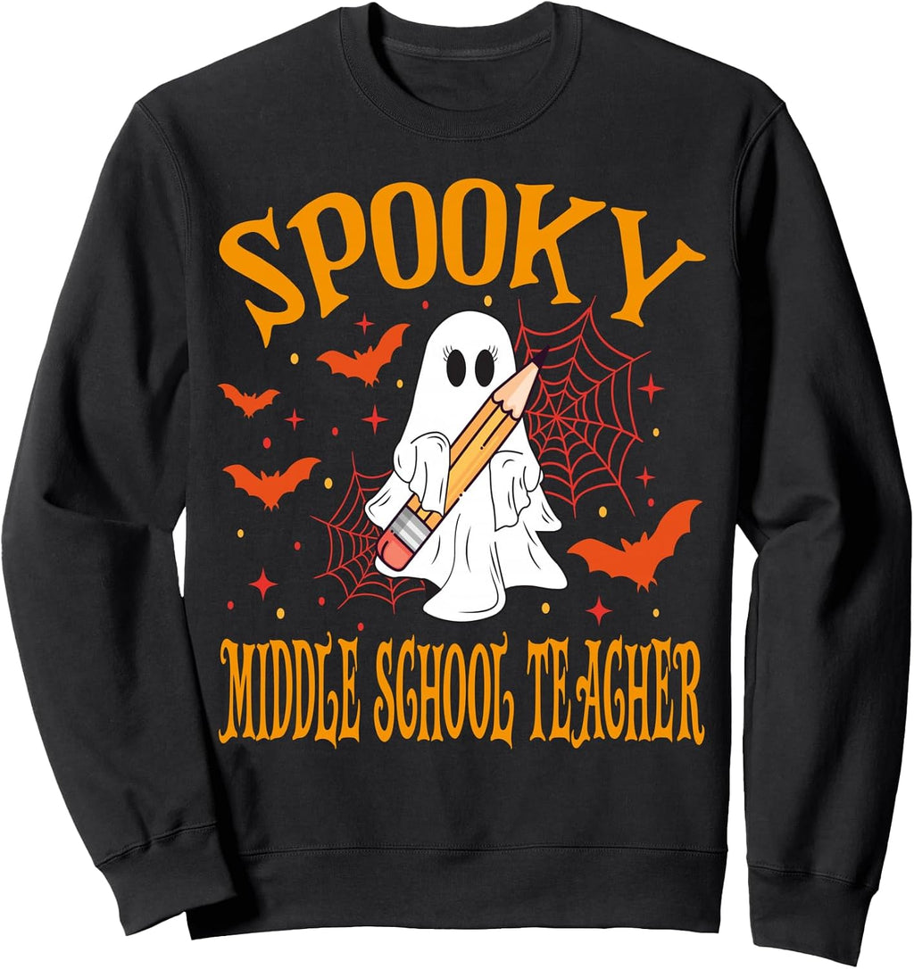 Spooky Middle School Teacher Halloween School Sweatshirt