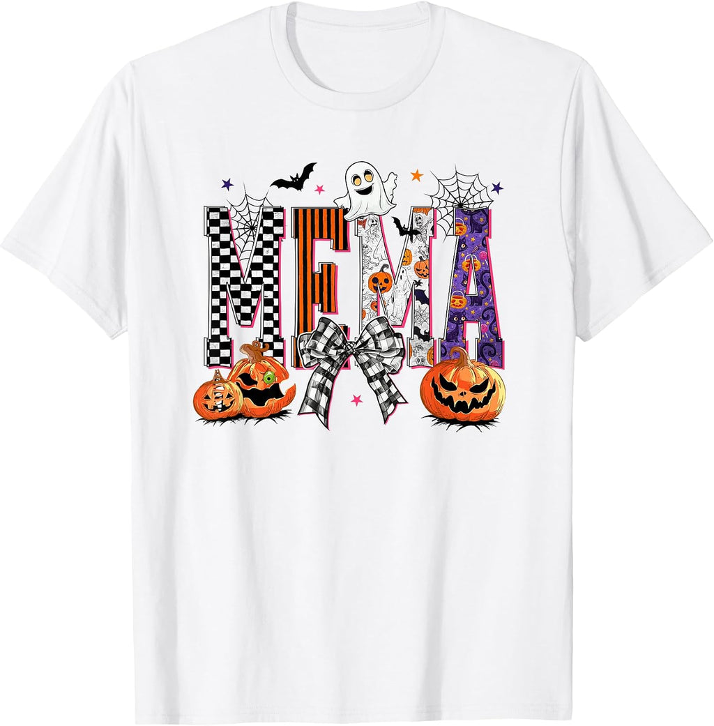 Mema Pumpkin Fall Halloween Family Matching T-Shirt